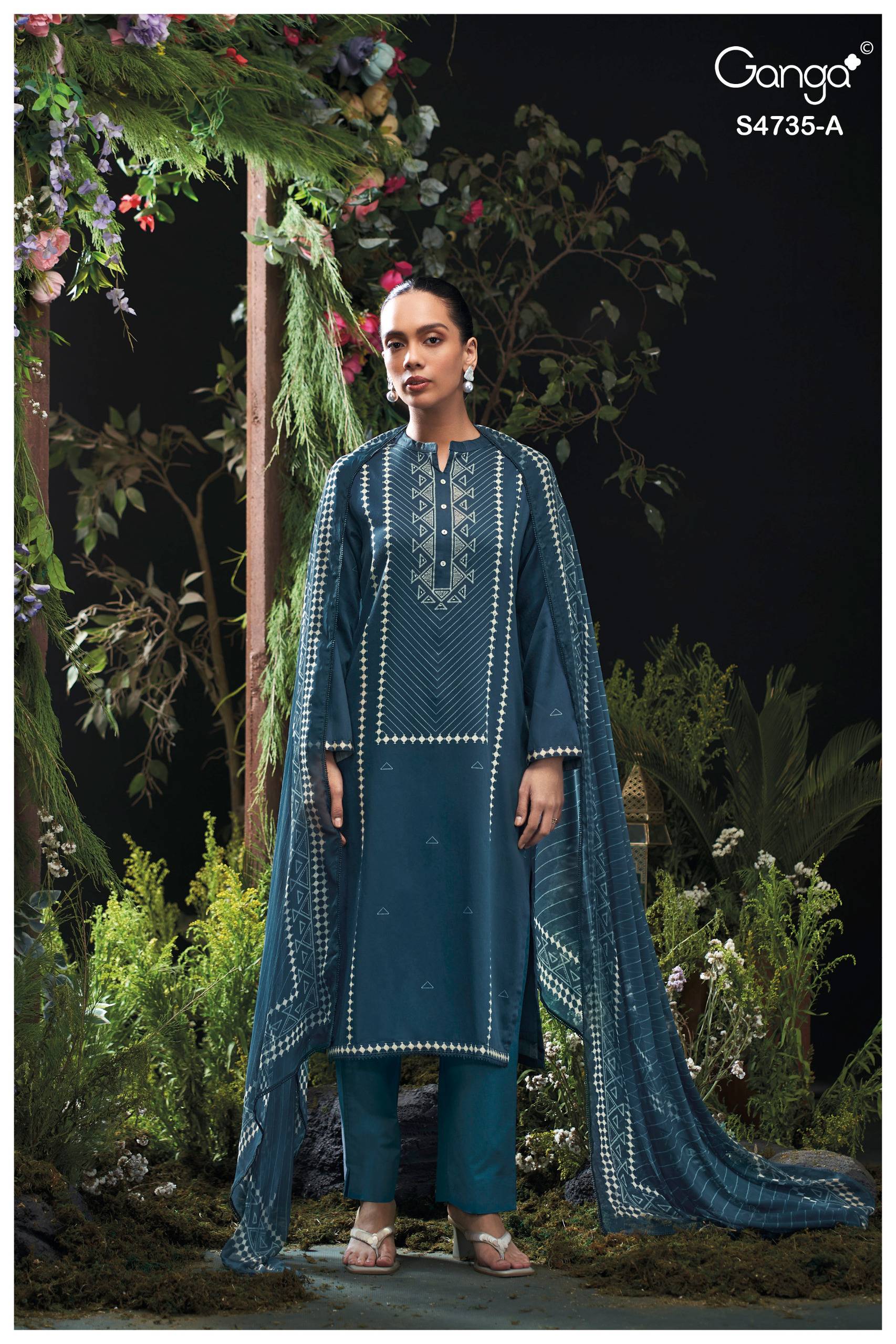 KIYANSHI 4735 SERIES BY GANGA FASHION Beautiful Colourful COTTON SATIN Dresses At Wholesale Price
